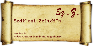 Szücsi Zoltán névjegykártya